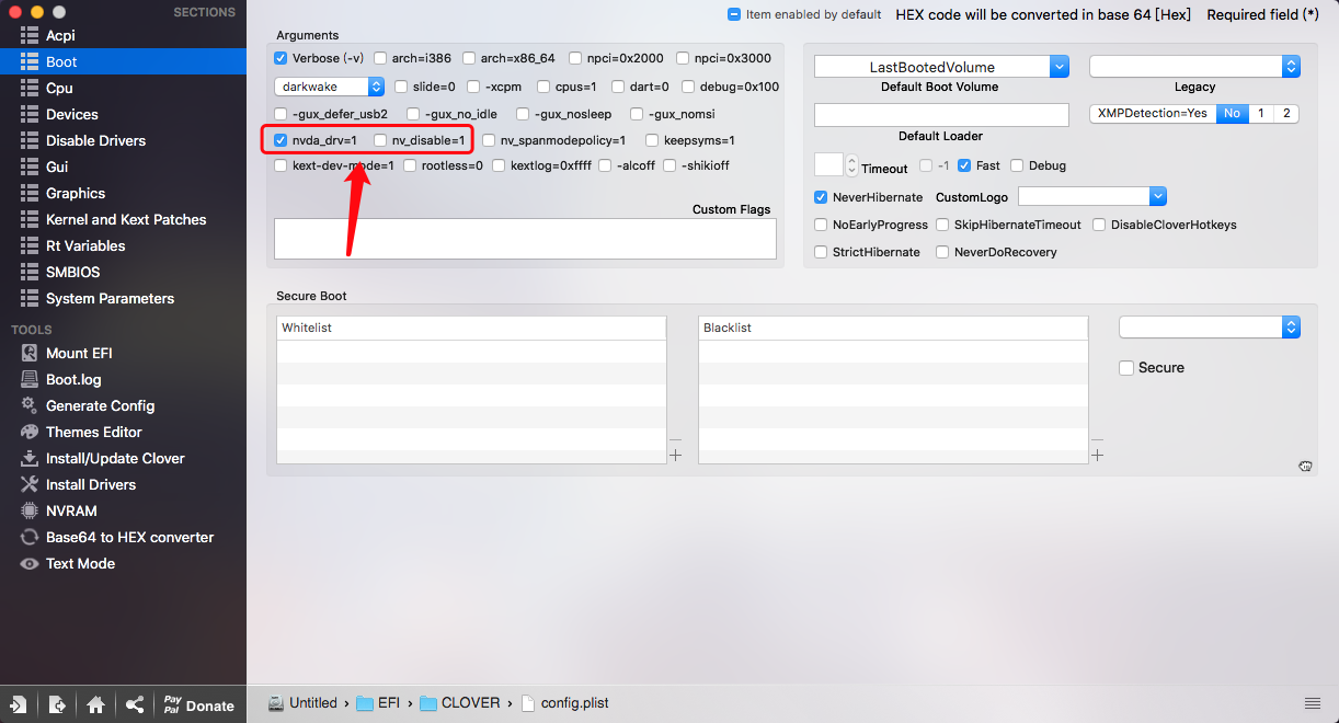 启用英伟达驱动config